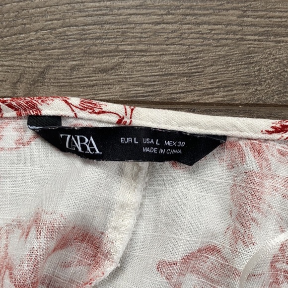 Zara Floral Wrap Blouse - Size Large - Picture 4 of 7
